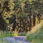 Magyarországi túra: Kerékpáros sisakban a Plöckenpass kanyargós útjain, az Alpok zöld erdei és a napsütés – ideális hegyi túra a túrázók számára. Tekeregj.hu